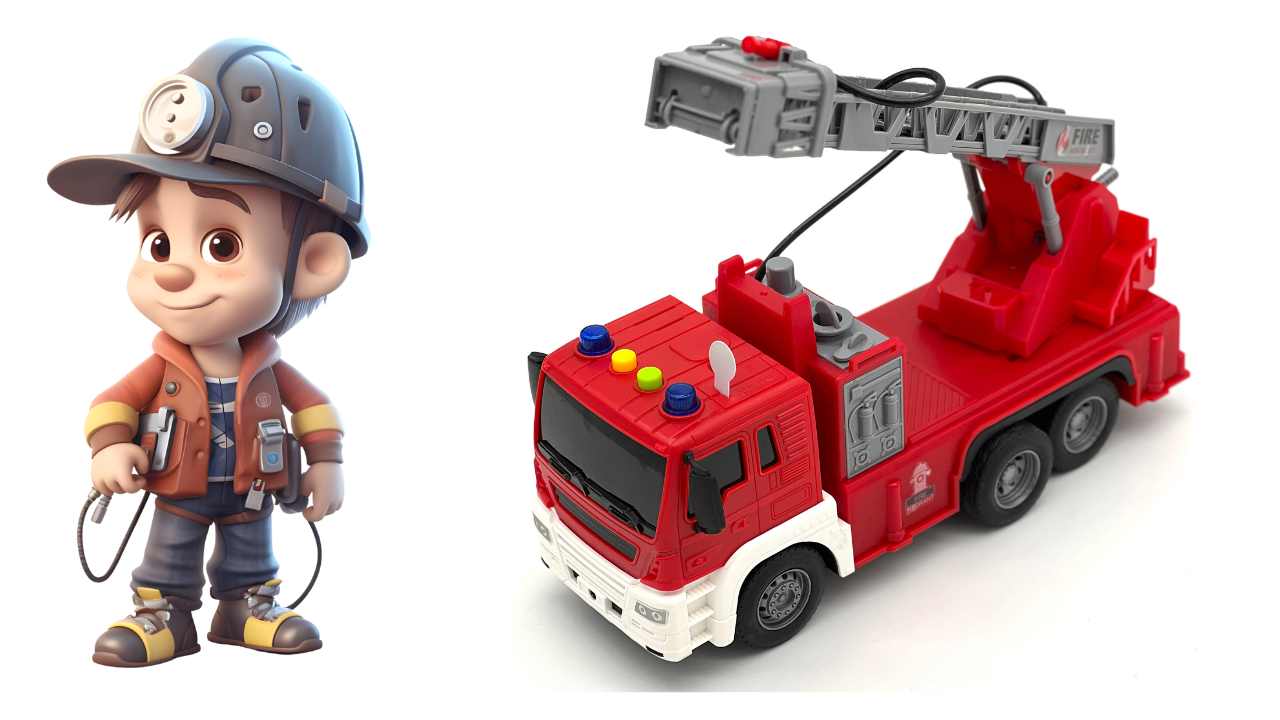masina de pompieri de jucarie cu Jet de Apa